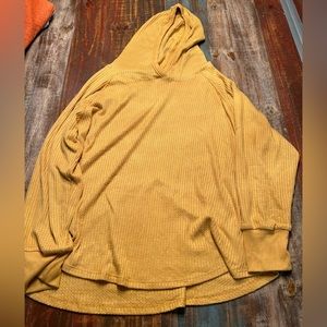 workshop republic clothing women’s mustard waffle hoodie size 2x